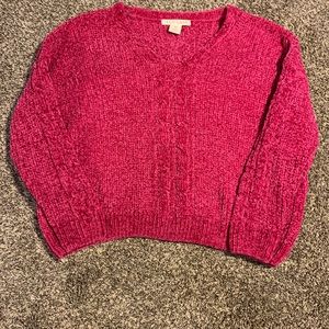 Pink velvet sweater